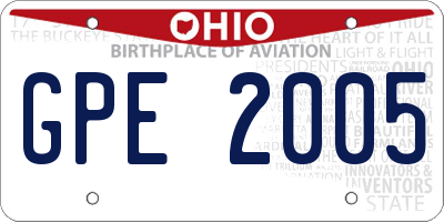 OH license plate GPE2005