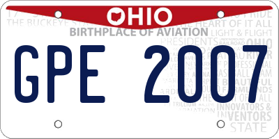 OH license plate GPE2007