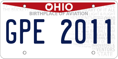 OH license plate GPE2011
