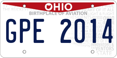 OH license plate GPE2014
