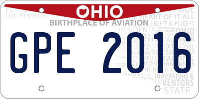 OH license plate GPE2016
