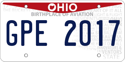OH license plate GPE2017