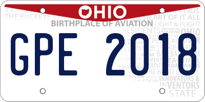 OH license plate GPE2018