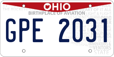 OH license plate GPE2031