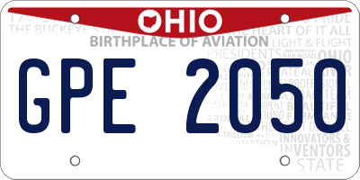 OH license plate GPE2050