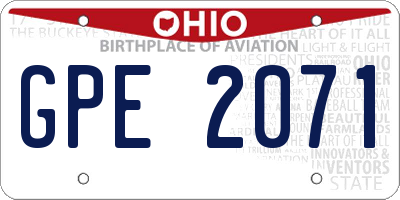 OH license plate GPE2071
