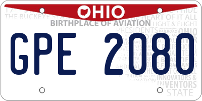 OH license plate GPE2080