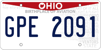 OH license plate GPE2091