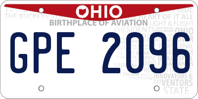 OH license plate GPE2096