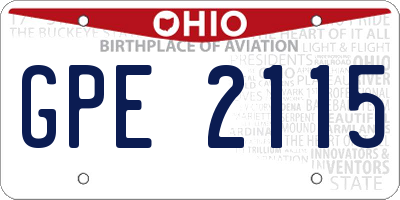 OH license plate GPE2115