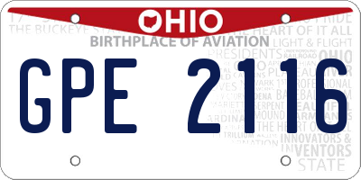OH license plate GPE2116