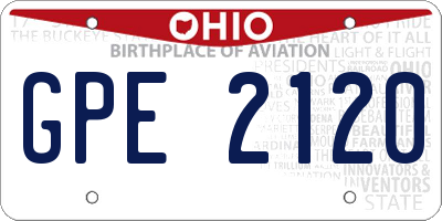 OH license plate GPE2120