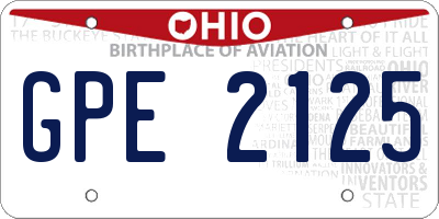 OH license plate GPE2125