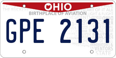 OH license plate GPE2131