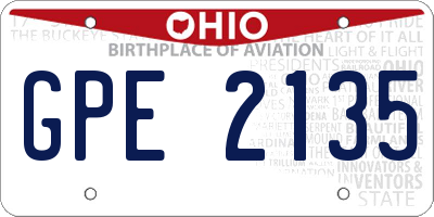 OH license plate GPE2135