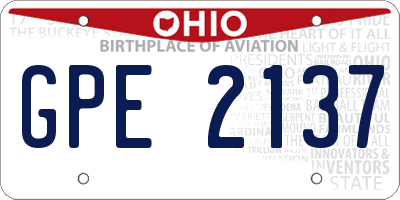 OH license plate GPE2137