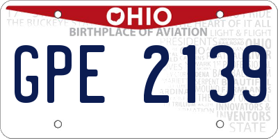 OH license plate GPE2139