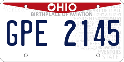 OH license plate GPE2145