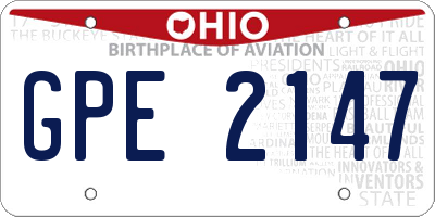 OH license plate GPE2147