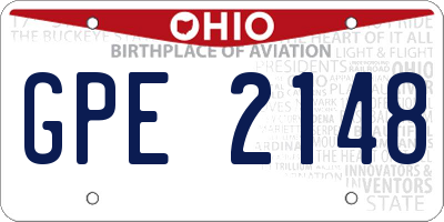 OH license plate GPE2148