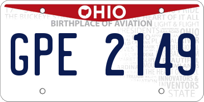 OH license plate GPE2149