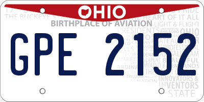 OH license plate GPE2152