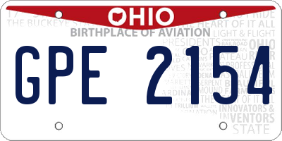 OH license plate GPE2154