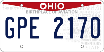 OH license plate GPE2170