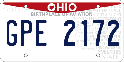 OH license plate GPE2172