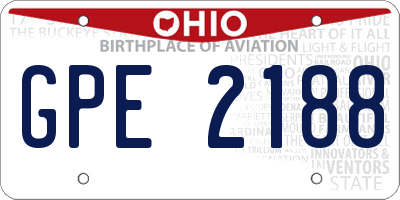 OH license plate GPE2188