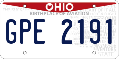 OH license plate GPE2191