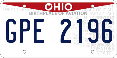 OH license plate GPE2196