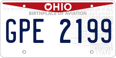 OH license plate GPE2199