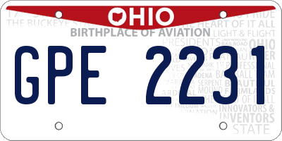 OH license plate GPE2231