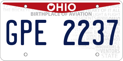 OH license plate GPE2237