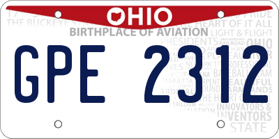 OH license plate GPE2312