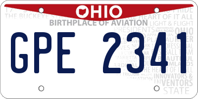OH license plate GPE2341