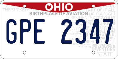 OH license plate GPE2347