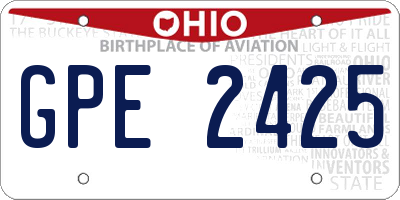 OH license plate GPE2425