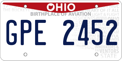 OH license plate GPE2452