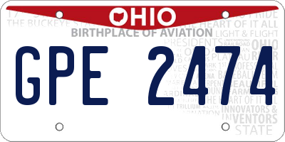 OH license plate GPE2474