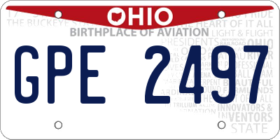 OH license plate GPE2497