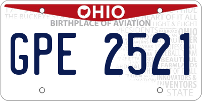 OH license plate GPE2521