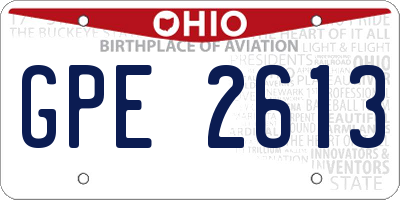 OH license plate GPE2613