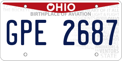 OH license plate GPE2687