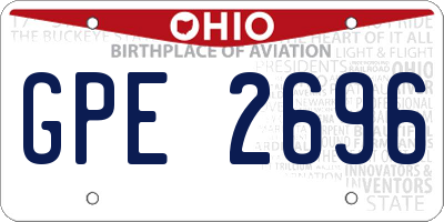 OH license plate GPE2696