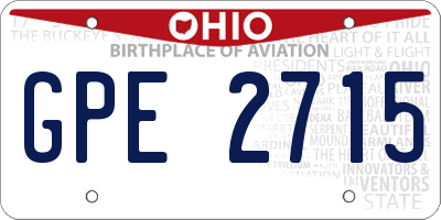 OH license plate GPE2715