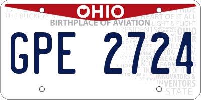 OH license plate GPE2724