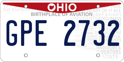 OH license plate GPE2732