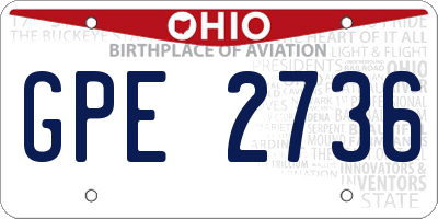 OH license plate GPE2736